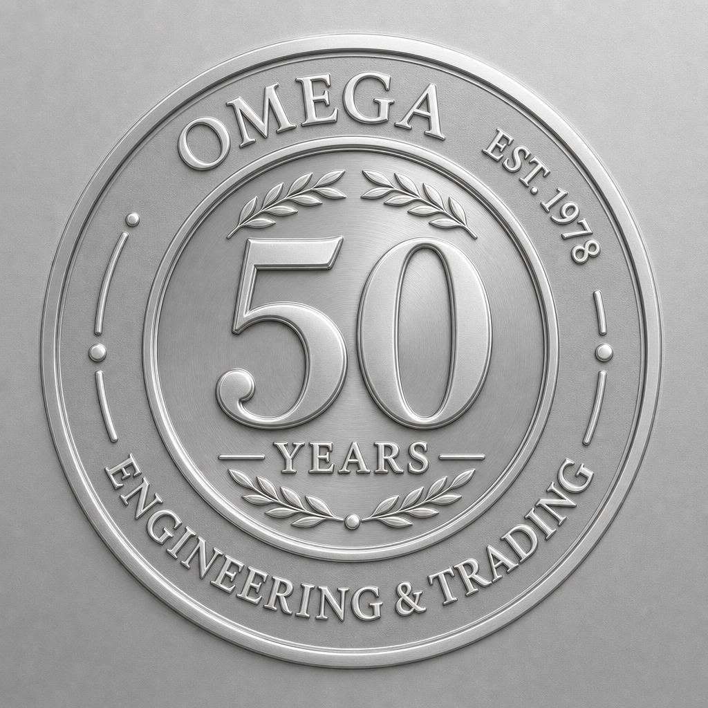 Omega 50 years jubilee seal, established 1978